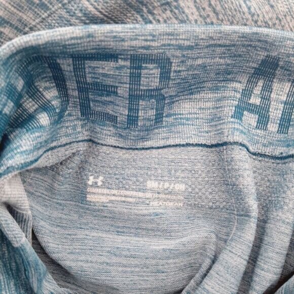 UNDER ARMOUR HeatGear Compression Crop Athletic Leggings Melange Blue Sz S - Picture 12 of 15